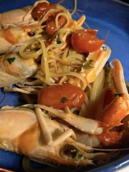 Il Veliero ad Acciaroli, linguine agli scampi