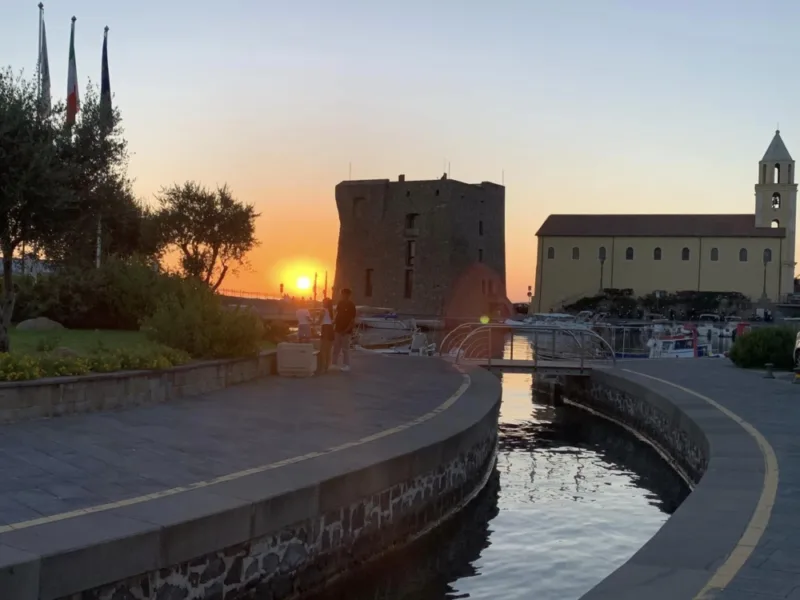 Porto di Acciaroli, scorcio al tramonto