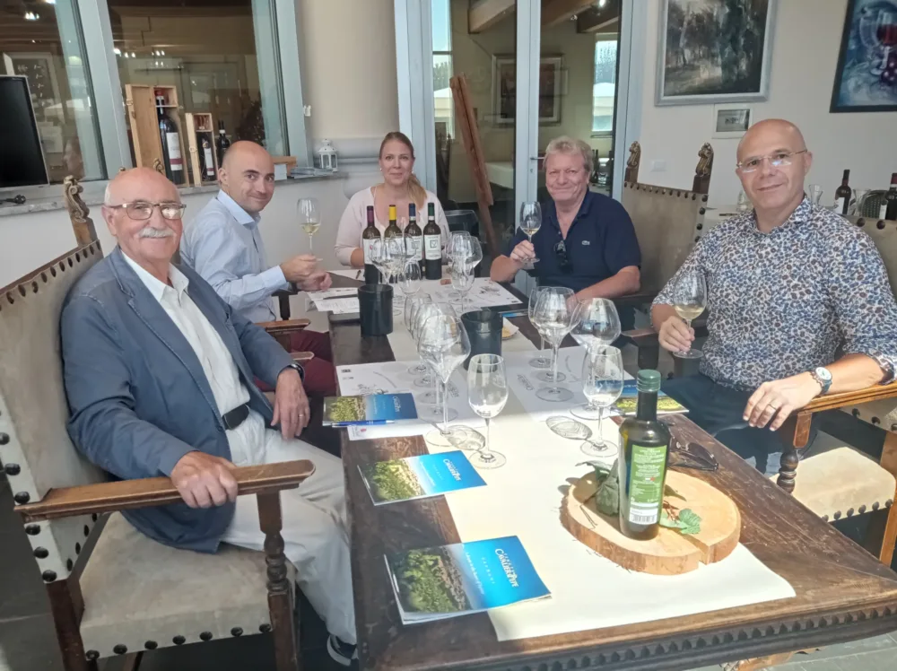 Degustazione vini Tenuta Cavalier Pepe con Milena Pepe, Rosario, Carlo e Giorgio