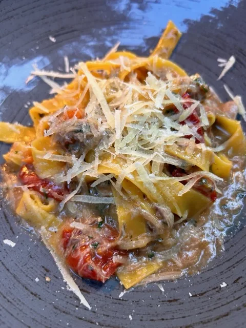 Tagliatelle anatra e Bagoss