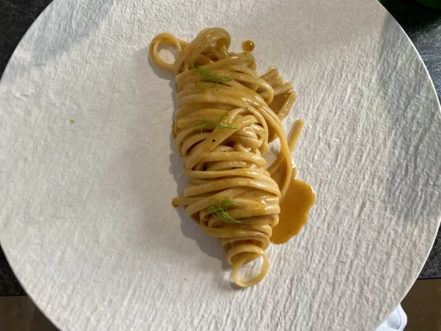 Linguina, Bouillabaisse, pesto di prezzemolo liofilizzato