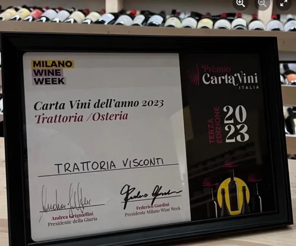 Carta dei vini dell'anno 2023 a Trattoria Visconti