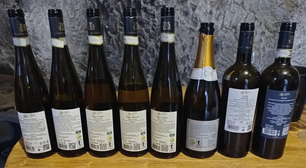 Controetichette vini Cantine Di Marzo