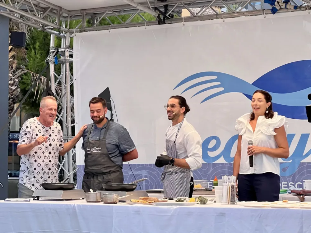 Showcooking con Fabrizio Nonis-Chef Giacomo dalla Pietra-Chef Edoardo Zanelli e Mara Navarria