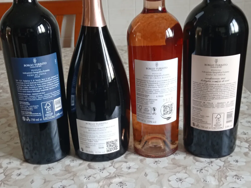 Controetichette vini Borgo Turrito