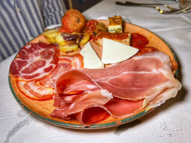 Antipasto misto della Quercia, Trattoria di San Nicola Arcella