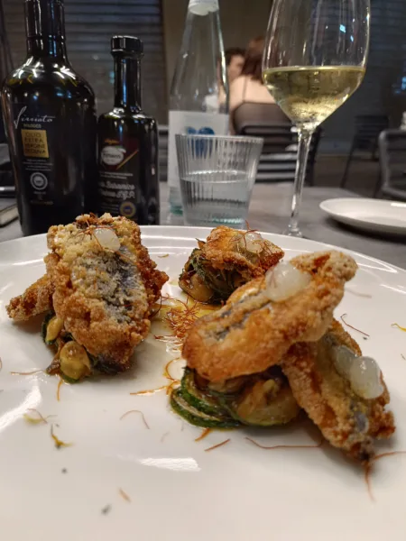 Zitti Restaurant, Alici ripiene e zucchine alla scapece