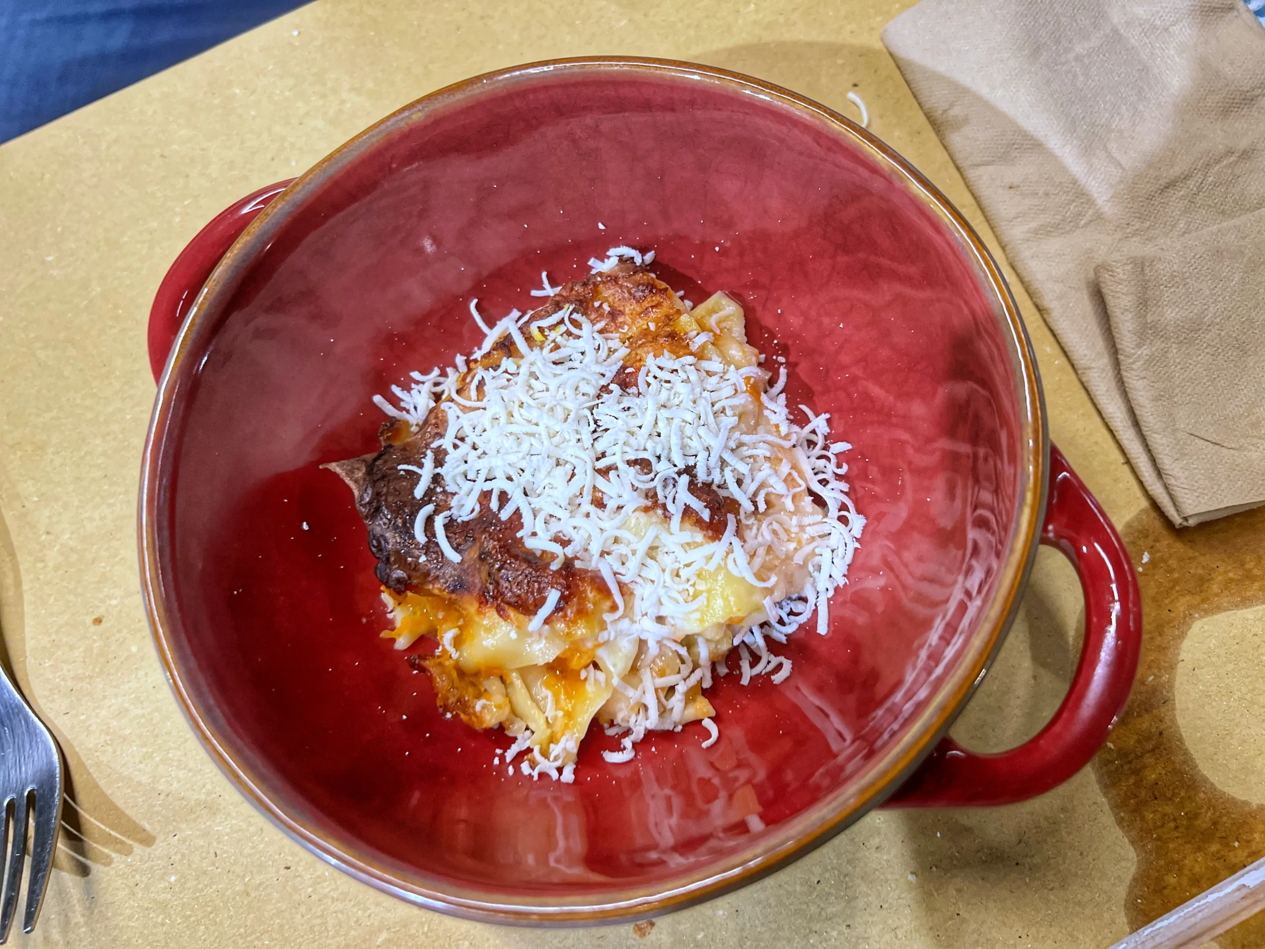 lasagna con la zucca e cacioricotta di capra del Cilento