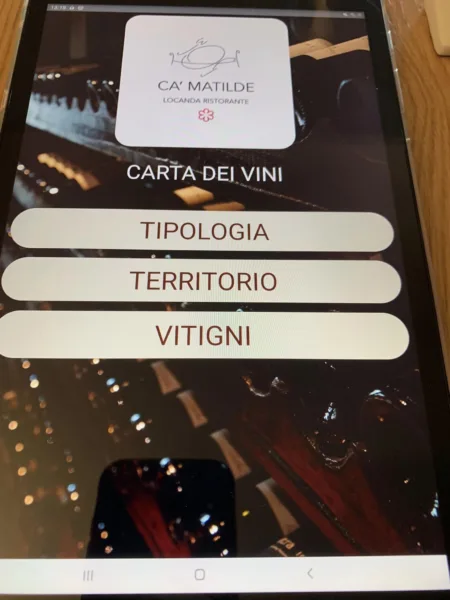 Ca' Matilde, la carta dei vini