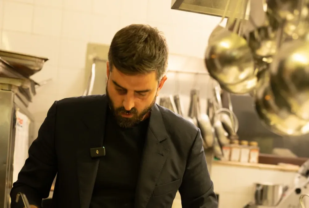 Chef Croce mentre prepara il viccio