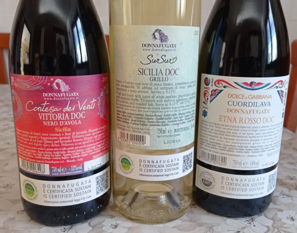 Controetichette vini Donnafugata