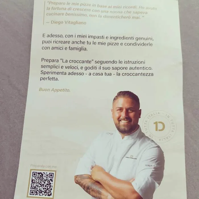 La Margherita Croccante di Diego Vitagliano, la bio col QR code