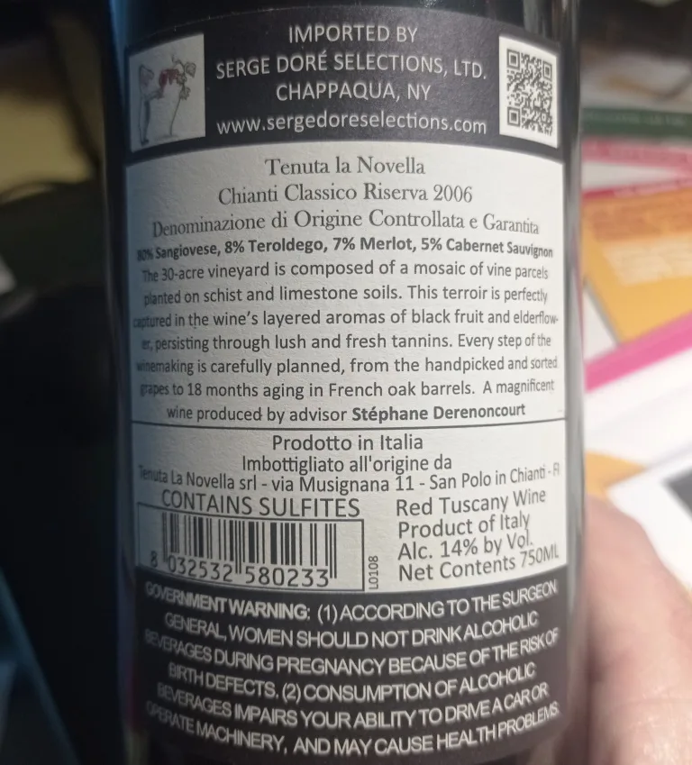 Chianti Classico riserva 2006 Tenuta la Novella