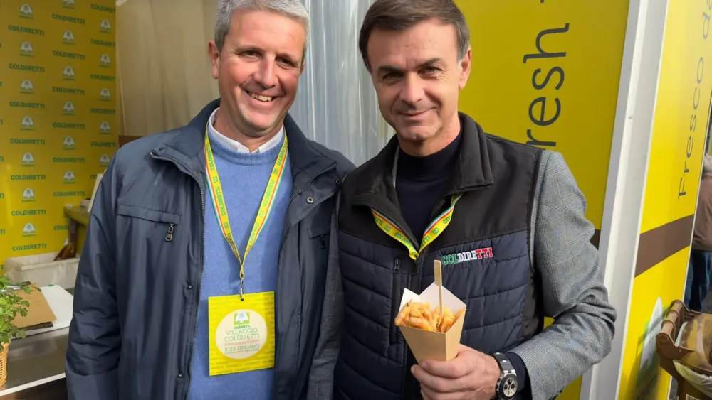 Fulvio Giugliano Coldiretti Pesca con il presidente Ettore Prandini