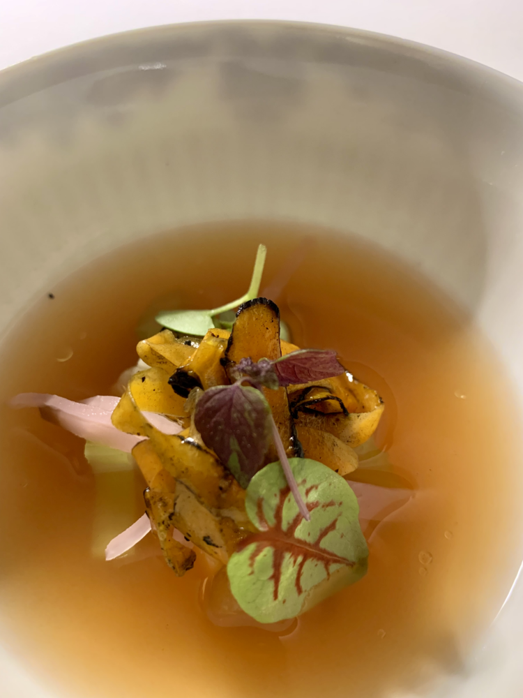 Sustanza - Brodo di pane fermentato e verdure crude e grigliate