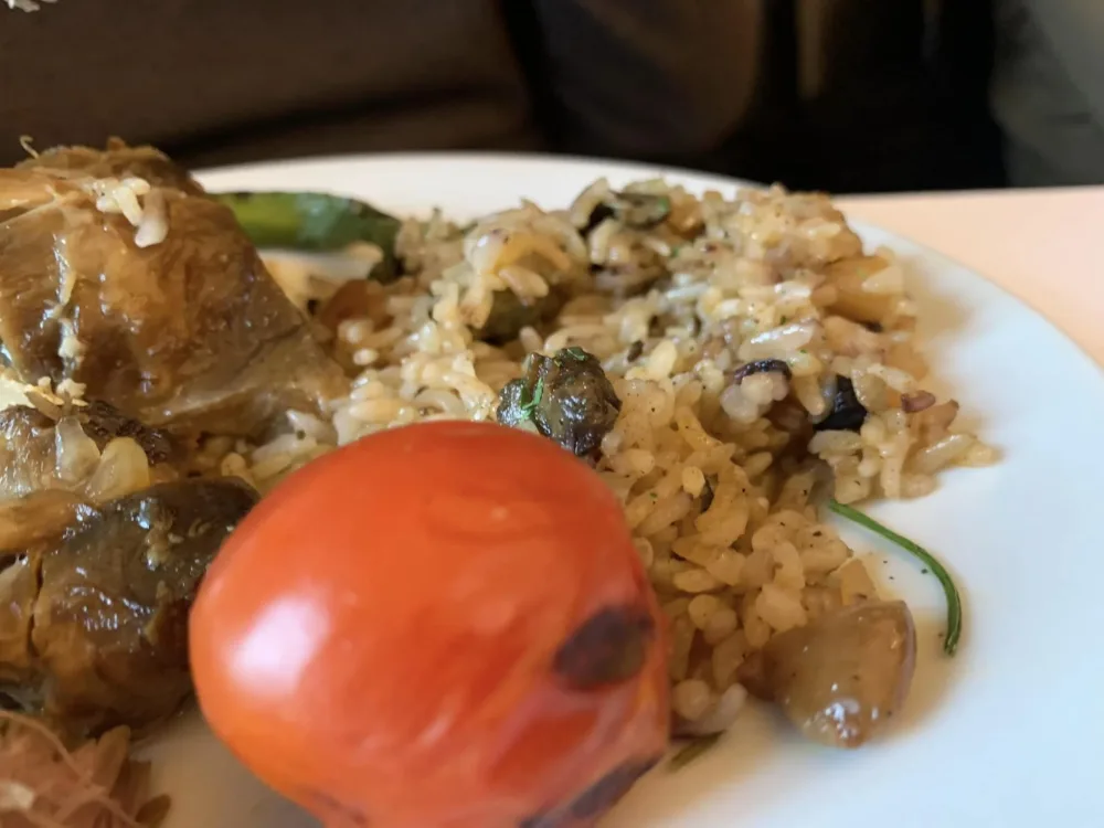 Pandeli Restaurant a Istanbul, agnello stufato con riso pilaf