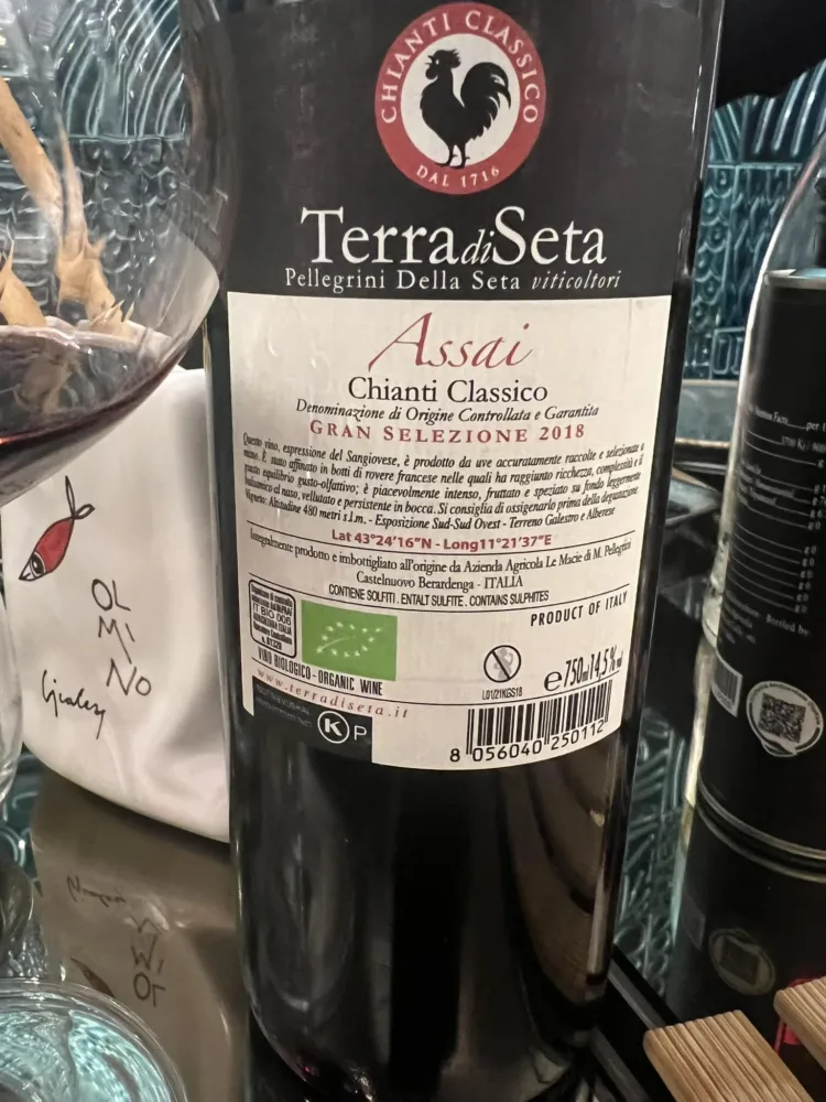 Assai 2018 Chianti Classico docg, Terre di Seta - retro