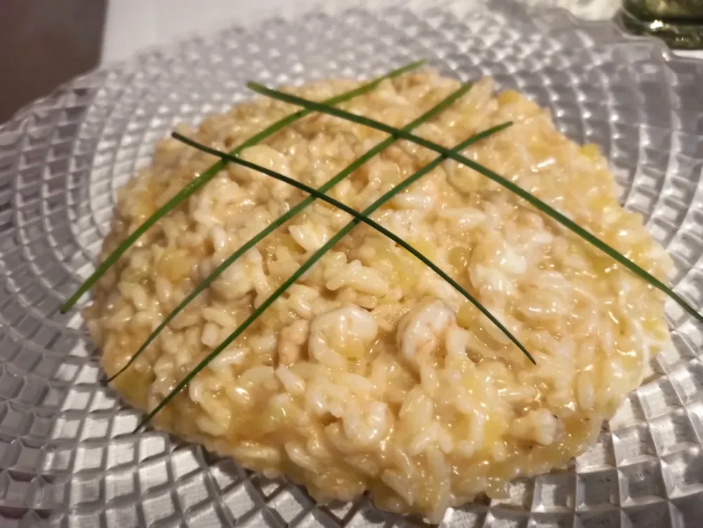 Le Baccanti - Il Risotto con Patate Gamberetti e Provola