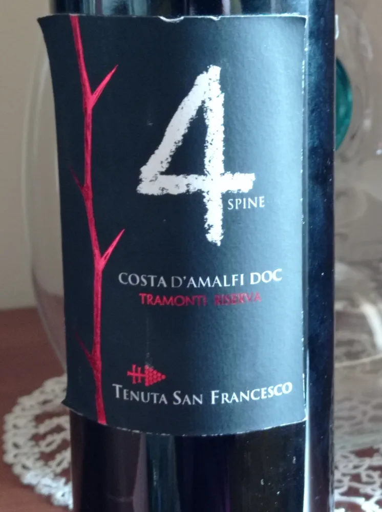 4 Spine Tramonti Riserva Costa d'Amalfi Doc 2011 Tenuta San Francesco