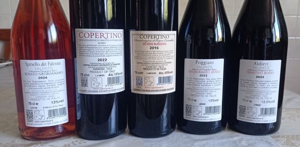 Controetichette vini Cupertinum - Nuove annate