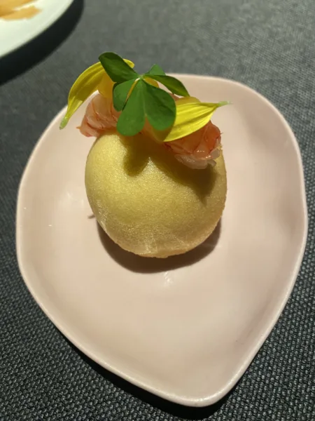 Magorabin - amuse bouche - lingua gamberi mandarino