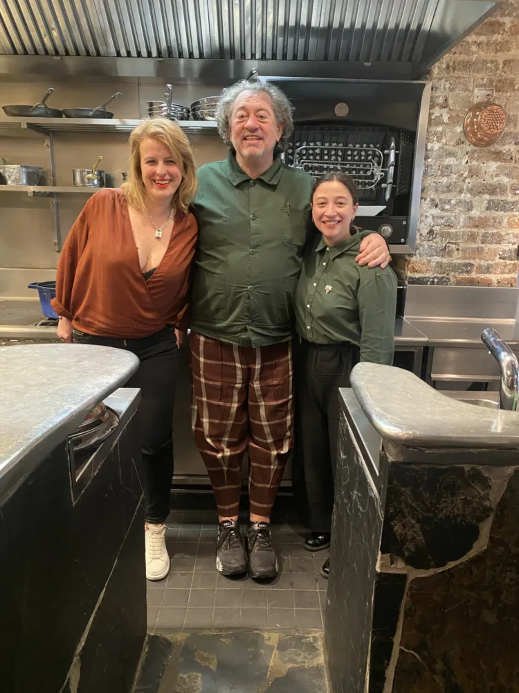 Table - la scrivente con Bruno Verjus e la sommelier Agnese Morandi