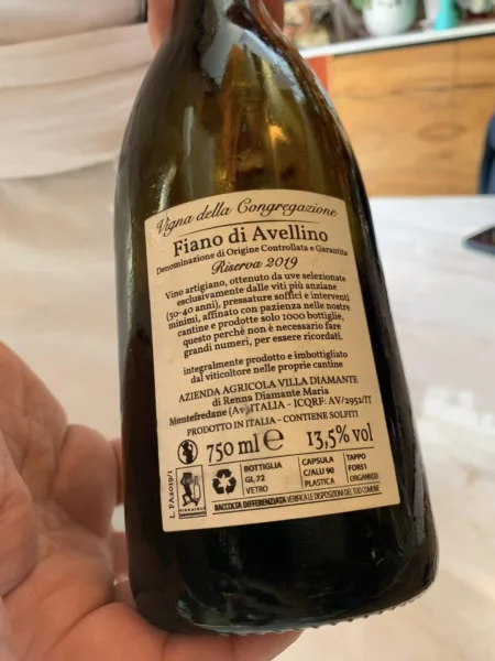 Il Fiano riserva di Villa Diamante