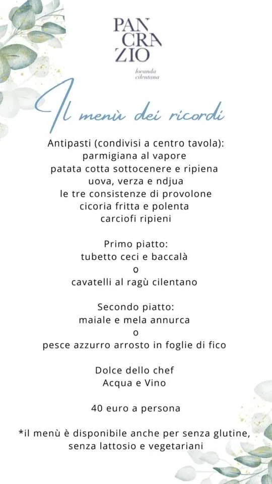 il menu di Pietro dei classici