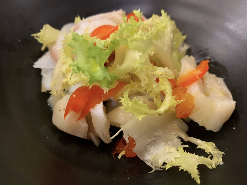 Alessandro FEO Ristorante, insalatina tiepida di baccalà