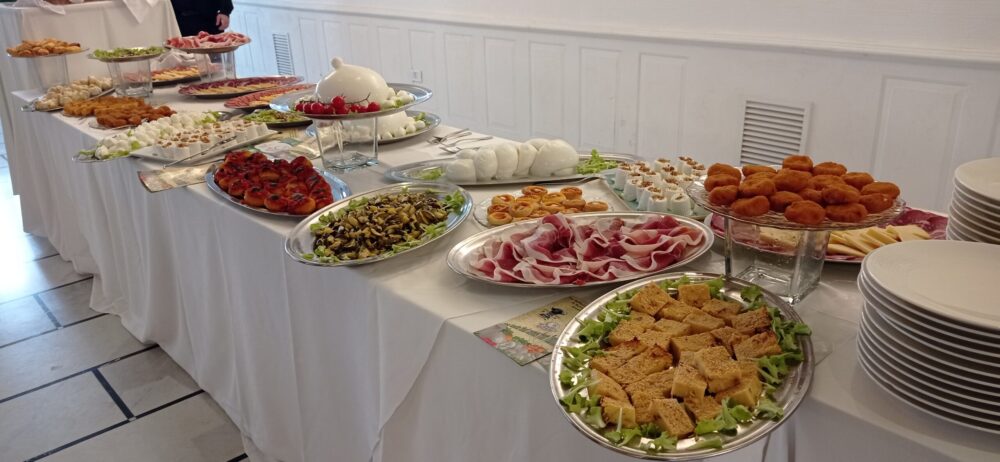 Buffet preparato per la Education Tour ed assaggio dei vini campani