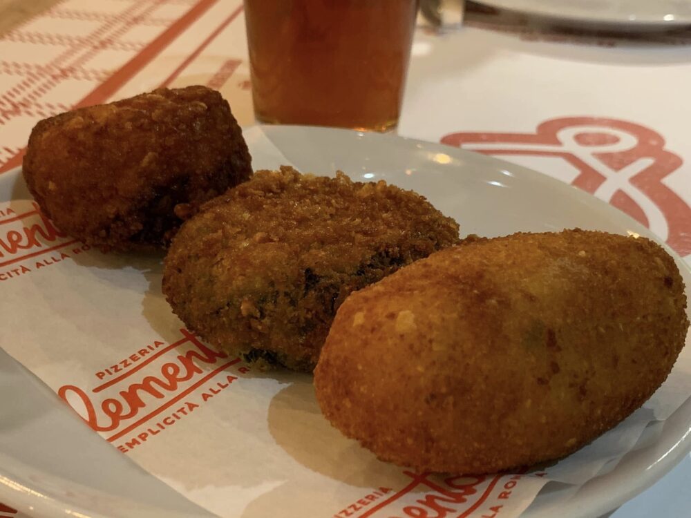 Pizzeria L'Elementare a Trastevere, crocchetta e supplì