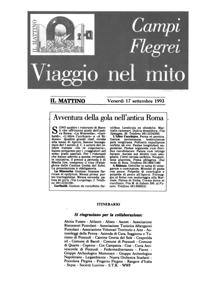 1993, Il Mattino di Napoli, Viaggio nel Mito