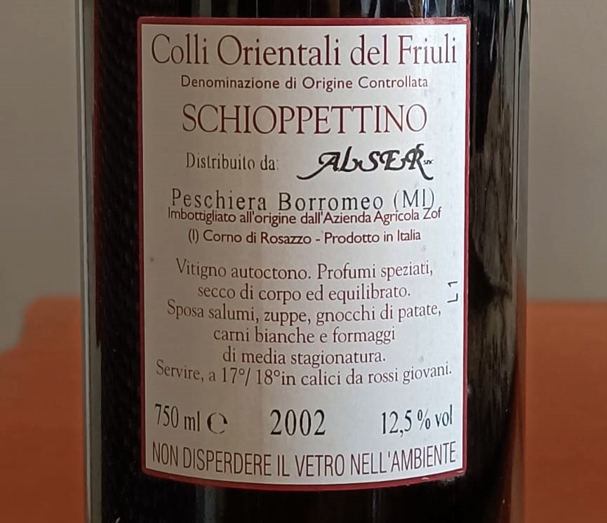 Schioppettino retro- Zof