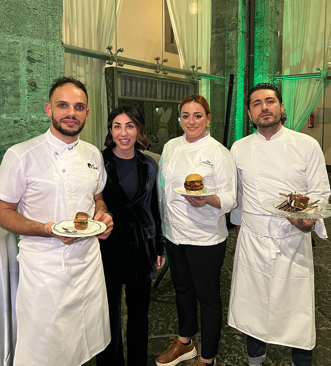 Maria D'Amico insieme ai tre finalisti