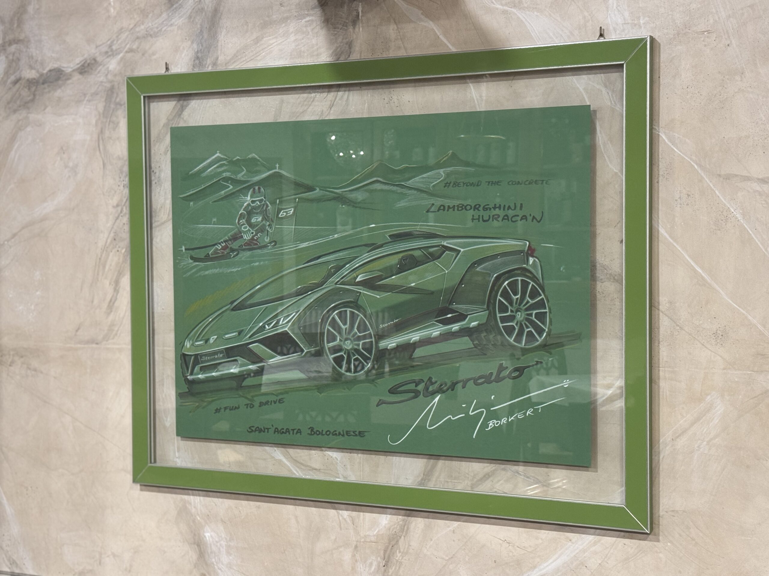 Dipinti Lamborghini a Sant'Agata Bolognese Pizzeria Maggi 1953