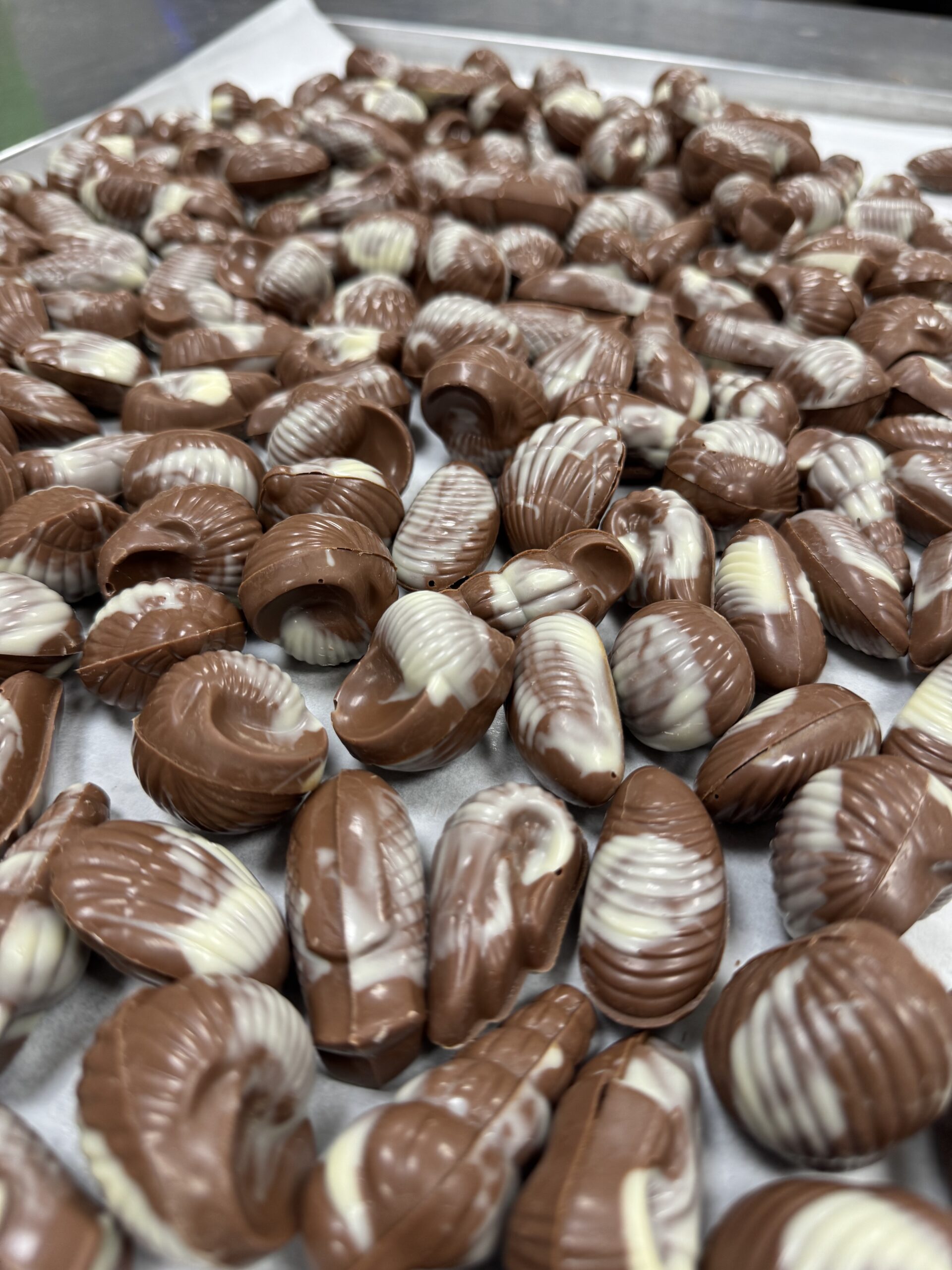 cioccolatini al latte e ripieni di crema alle nocciole