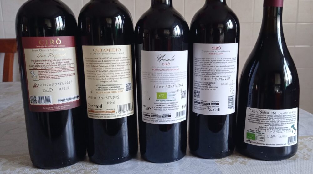 Controetichette vini rossi Baroni Capoano Nuove annate
