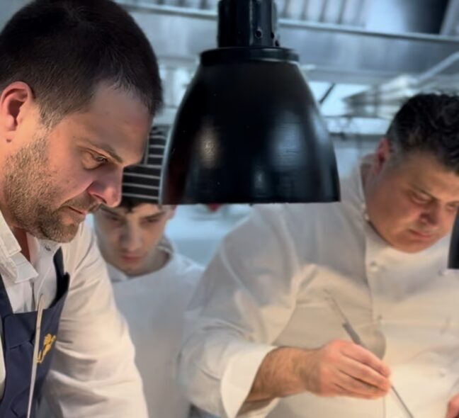 Luca Piscazzi e Heros De Agostinis insieme in cucina per festeggiare i primi due anni di INEO