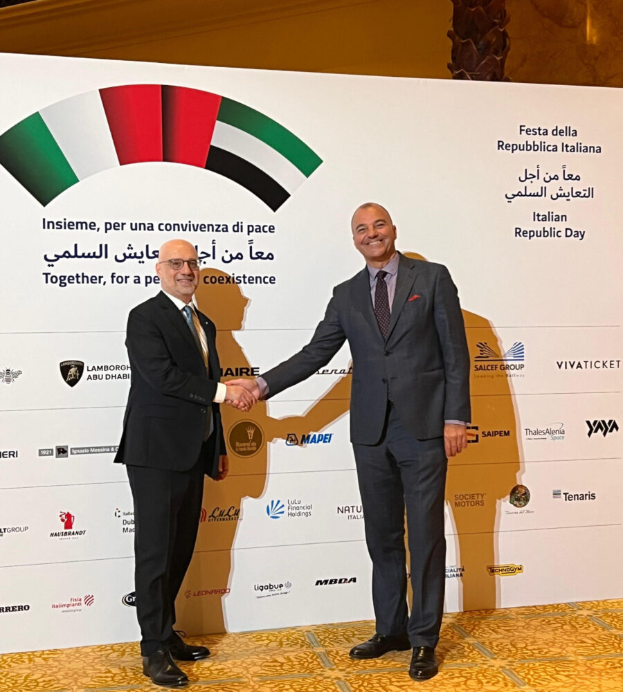Ambasciatore d’Italia negli Emirati Arabi Uniti Lorenzo Fanara e Fausto Borrella