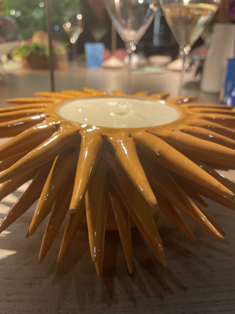 Ristorante Capogiro - Il Riccio che non ti aspetti- riccio, coralli, erbe d'acqua, finocchio di mare e patate di Gavoi