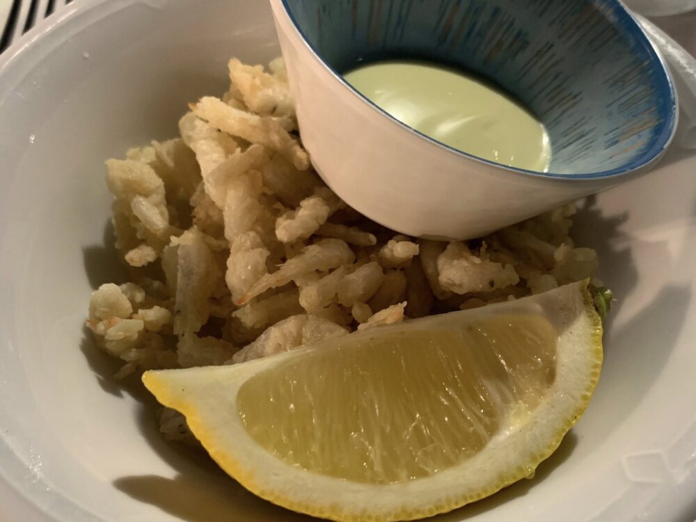 La Taverna del Mozzo, fritturina di benvenuto con maionese fatta in casa