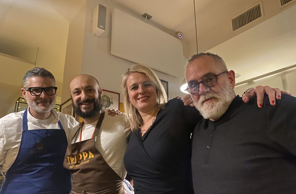 La scrivente da Trippa con Salvatore Tassa e Marco Baglieri