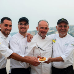 Marco, Andrea, Enzo Coccia e lo chef Umberto Zimbaldi, FRY HIGH - de Bonart Naples