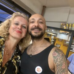 Trippa - Diego Rossi e al scrivente alla festa per i dieci anni