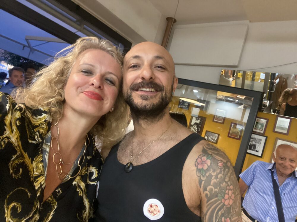 Trippa - Diego Rossi e al scrivente alla festa per i dieci anni