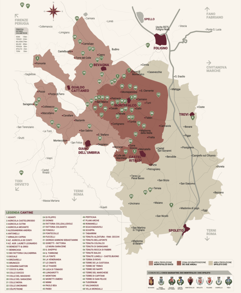 Mappa Consorzio Tutela Vini Montefalco