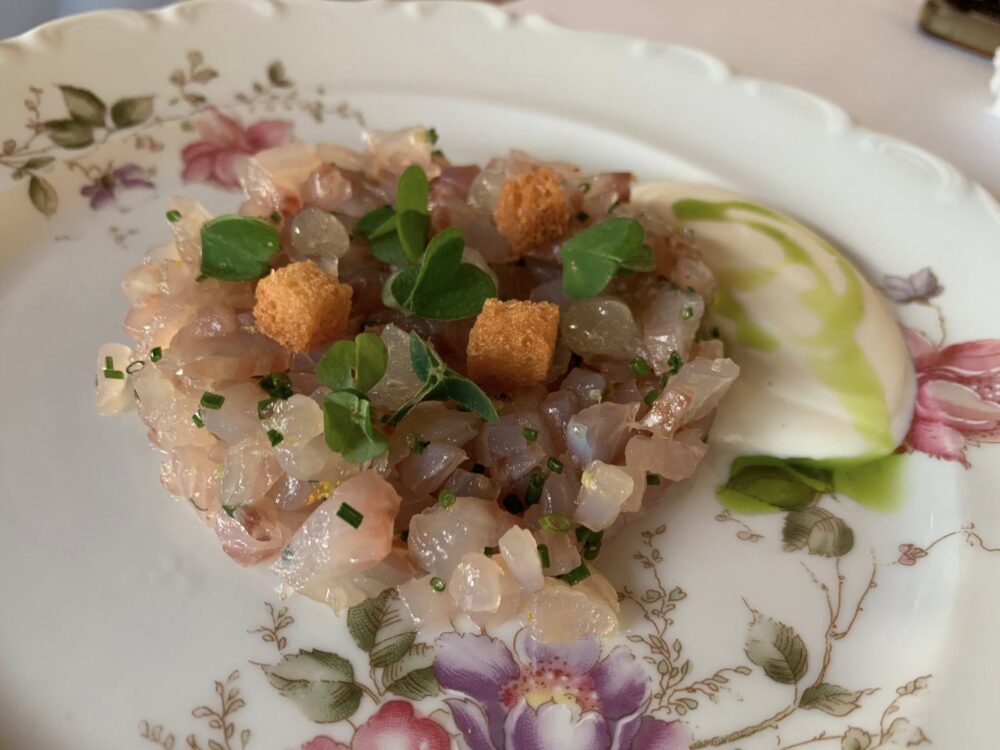 Restaurant Le Prieuré, tartare di pesci di lago