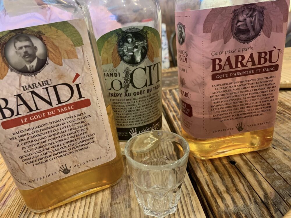 Osteria la Vache Folle, liquori della casa