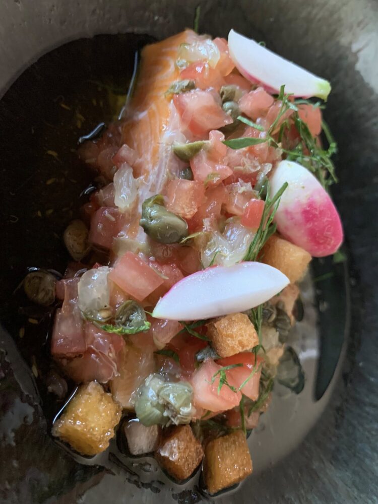 Restaurant Le Prieuré, trota salmonata