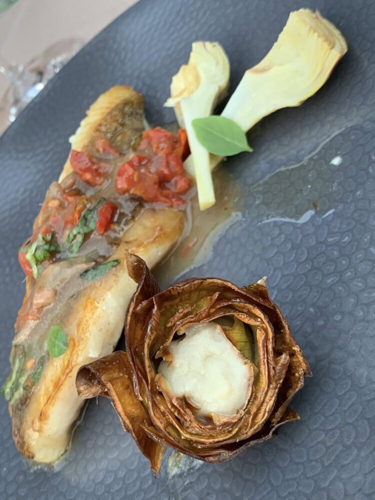 Les Fermes de Marie, San Pietro con carciofi in due cotture